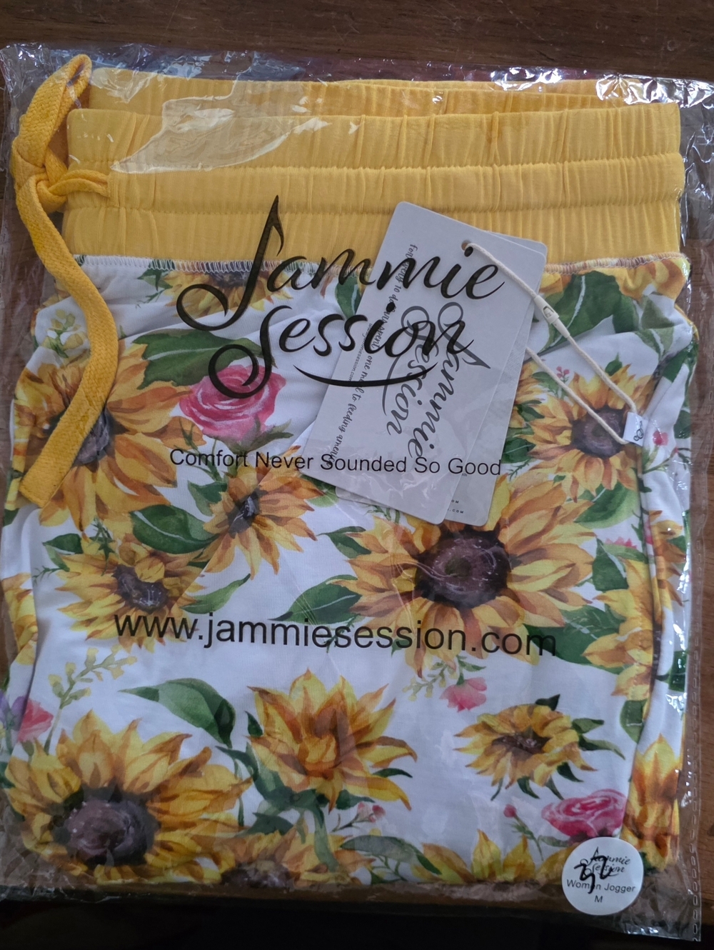 NEW Jammie Session Sunflower Bamboo Jogger Pants Women's Size M NWT